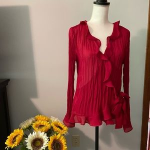Sunny alright red wrap blouse